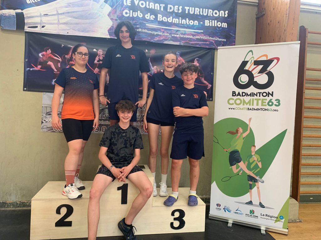 Cinq jeunes badistes du VCB sur le podium du tournoi de Billom